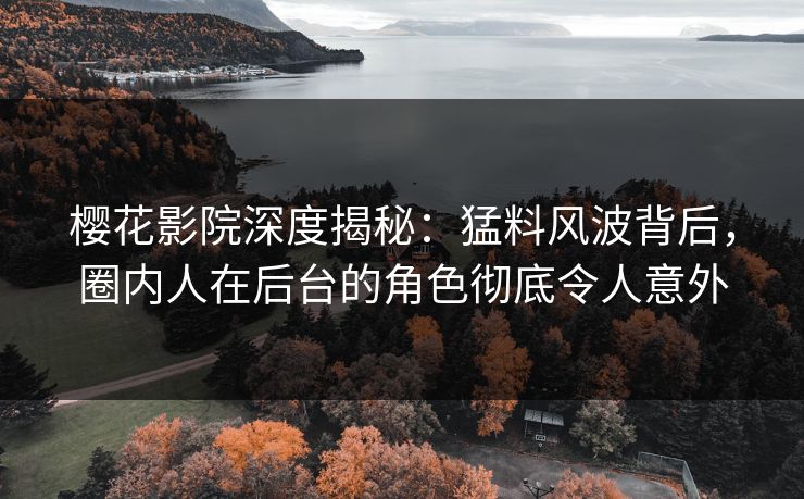 樱花影院深度揭秘：猛料风波背后，圈内人在后台的角色彻底令人意外